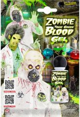 Zombie toxic zelený krvavý gel na halloween