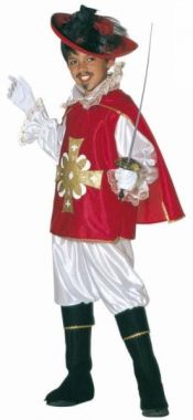 Dětský karnevalový kostým Mušketýr červený