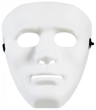 Maska bílá pevný plast