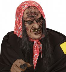 Maska Zombie s vlasy na Halloween