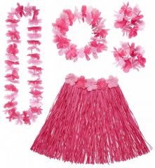 Havajská souprava se sukní růžová