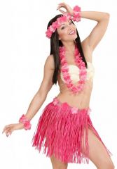 Havajská souprava se sukní růžová