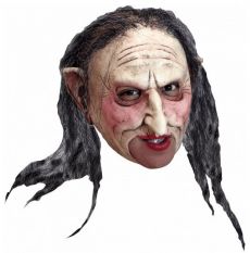 Maska čarodějnice s otevřenou pusou a vlasy