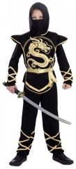 Kostým ninja černo-zlatý