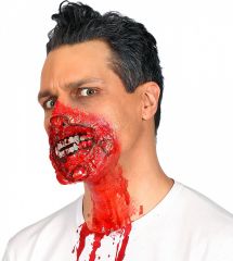 Umělá krev a upíří zuby na halloween