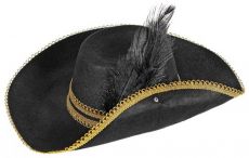 Černý zdobený klobouk s brkem